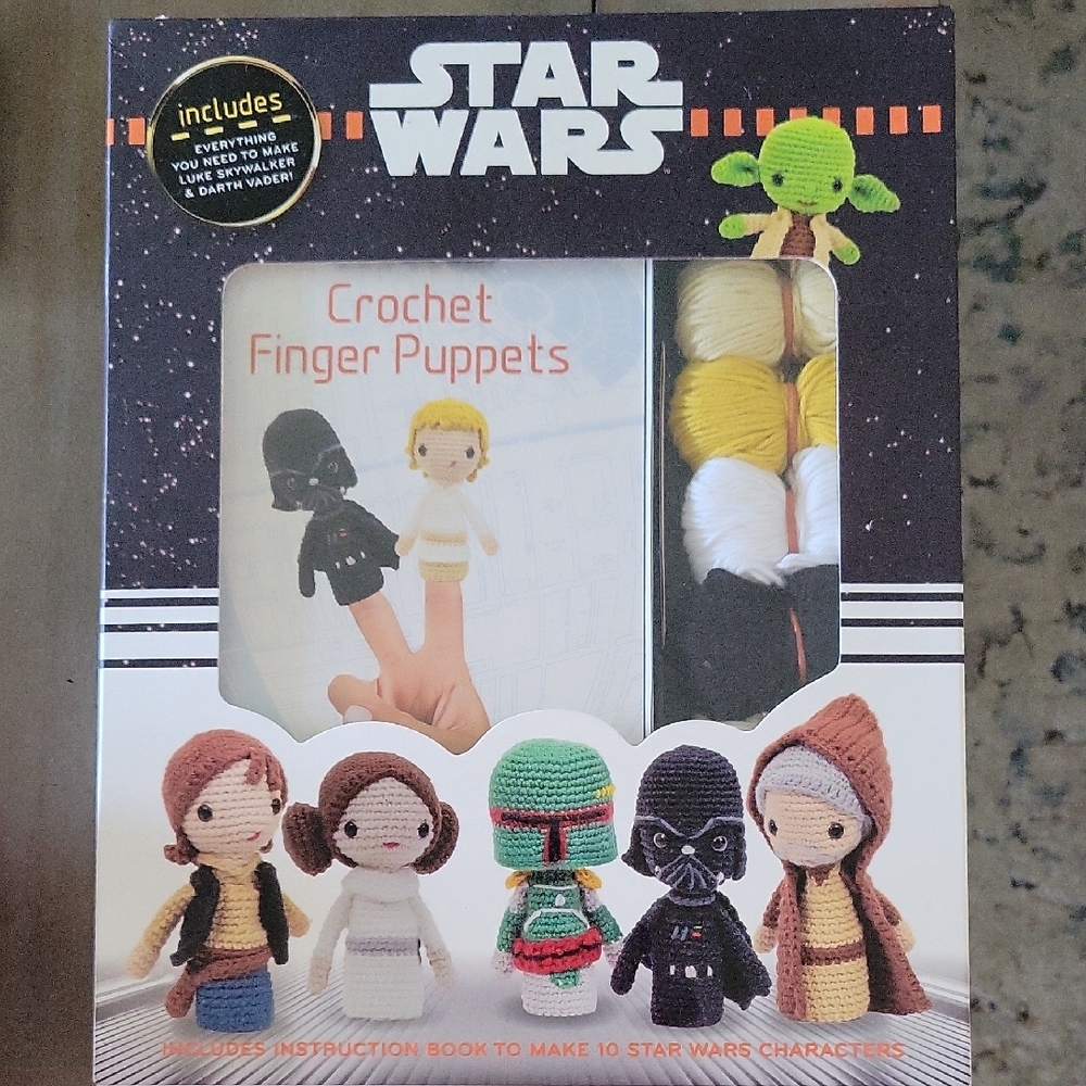 Star Wars Crochet Finger Puppets - Black, White, Green